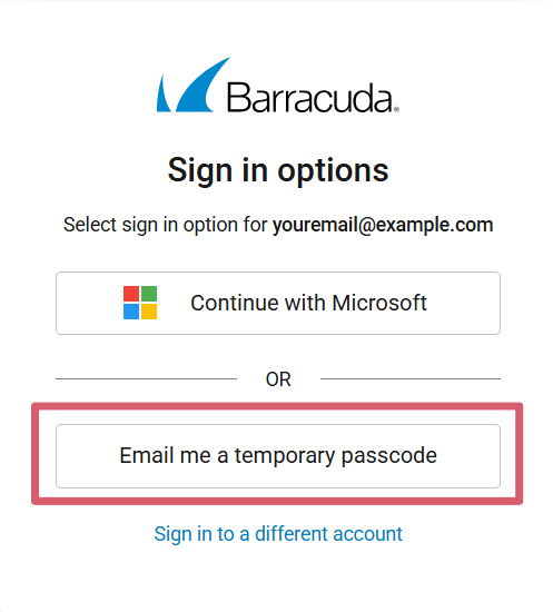 Sign in with temporary passcode